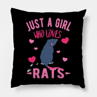 Just a girl who love rats Crazy Rat Lady love rats pet Pillow