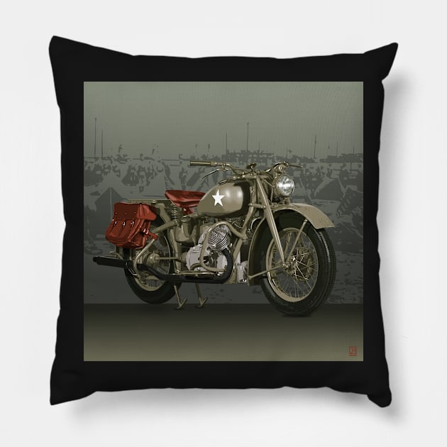 1941 Indian 841 Pillow by HendricksonDraw