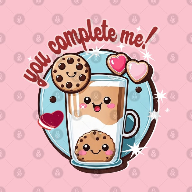 Cookie And Milk Love Kawaii Happy Cartoon Valentines Day by alcoshirts
