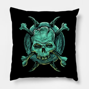 Skull and Crossbones Metal Pillow