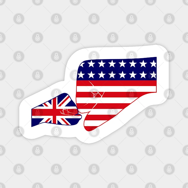 UK & USA Baby Fist Bump Patriot Flag Series Magnet by Village Values