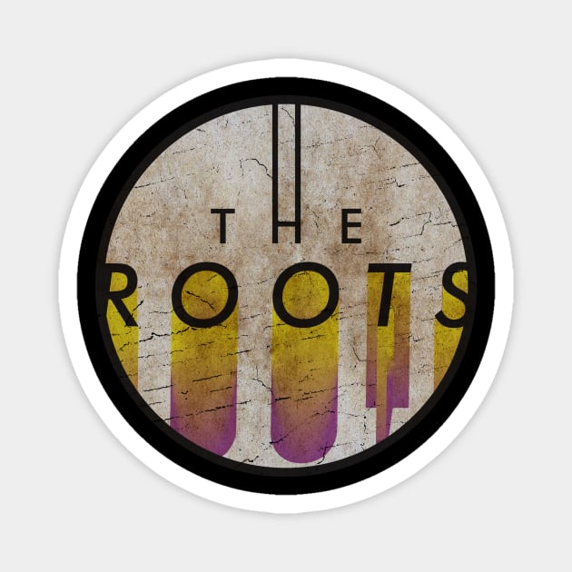 THE ROOTS - VINTAGE YELLOW CIRCLE Magnet by GLOBALARTWORD