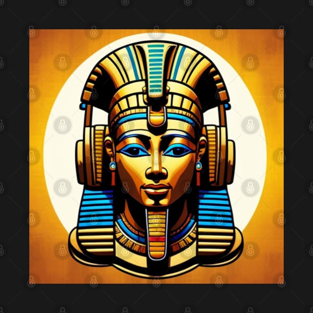 Golden Egyptian Music Pharaoh by musicgeniusart