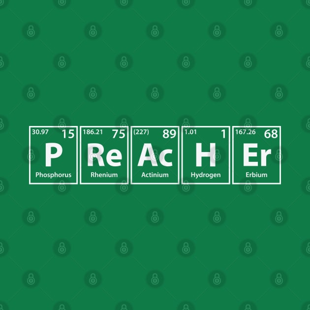 Preacher (P-Re-Ac-H-Er) Periodic Elements Spelling by cerebrands