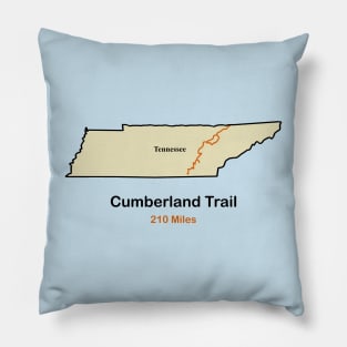 Route Map of the Cumberland Trail in Tennessee Pillow