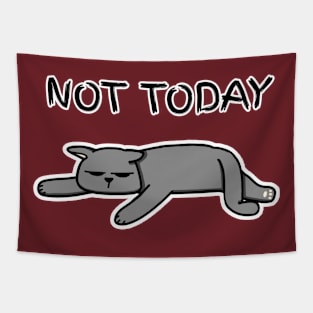 Not Today Cat (Dark Colors) Tapestry