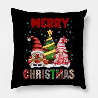 Merry Christmas Gnome Family Funny Xmas Tree Women Men Kids Pillow