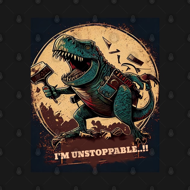 Make a Statement with the Hilarious Unstoppable T-Rex Trash Pickup Tool Tee by Ulin-21