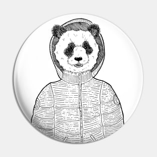 Panda in a Coat Pin