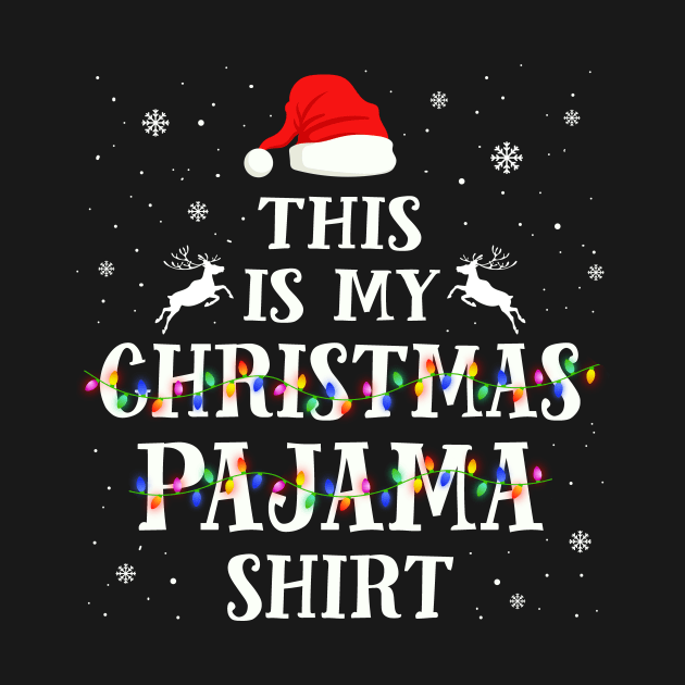 This is My Christmas Pajama Shirt Xmas Light Funny by skylervario