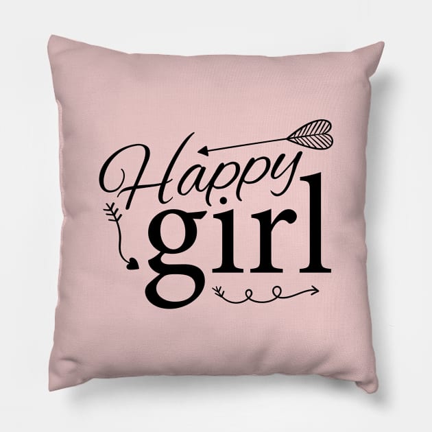 Happy Girl Pillow by Saytee1