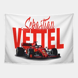 Sebastian Vettel Racing Car Tapestry