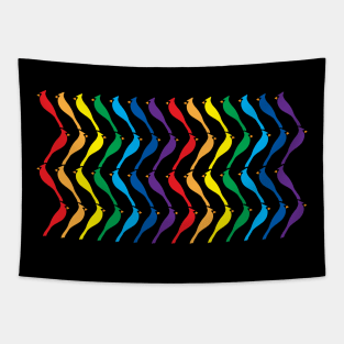 Cardinal rainbow wave Tapestry