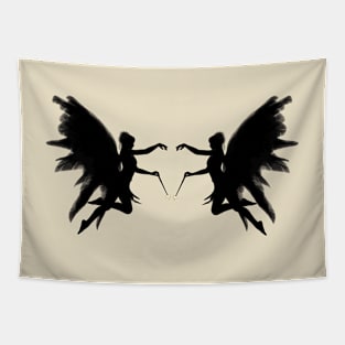 Black angel wings Tapestry