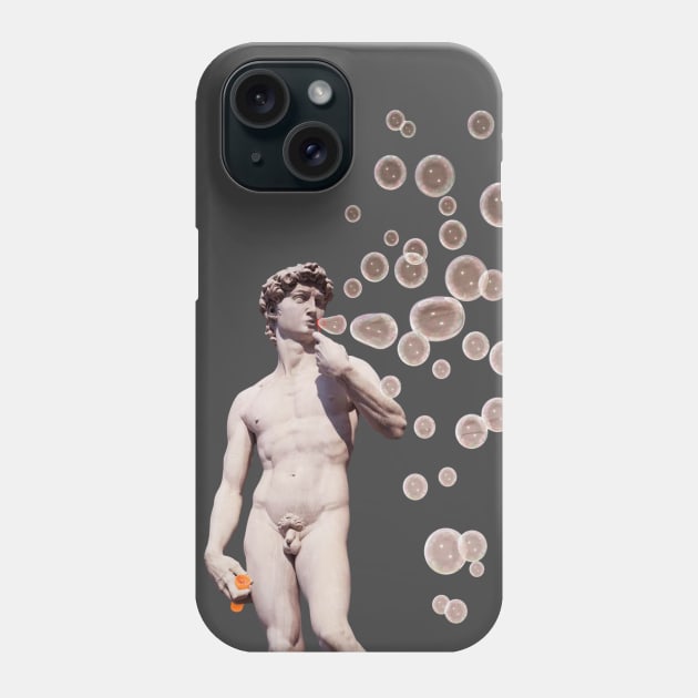 David blowing bubbles Phone Case by steveashillustration1971