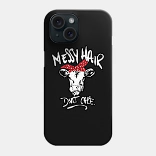 Funny Cow Saying, Messy Hair, Heifer Gift, Cow Lover Phone Case