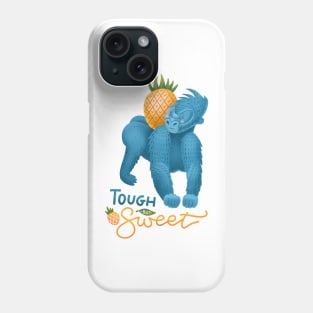 Cartoon gorilla with pineapple fruit Phone Case