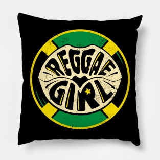 reggae girl kissing lips with a jamaican flag Pillow