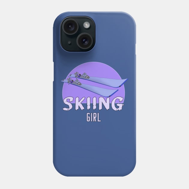 Skiing Girl Phone Case by DiegoCarvalho