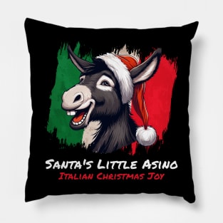 Santa's Little Asino l italian christmas donkey Pillow