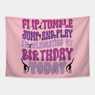 Flip Tumple Jump And Play Funny Rhythmic Gymnastics Birthday Tapestry