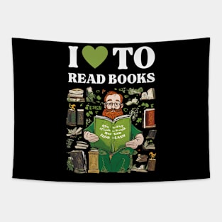 i love reading books st patrick's day Tapestry