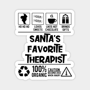 Santa's Favorite Therapist Santa Claus Magnet