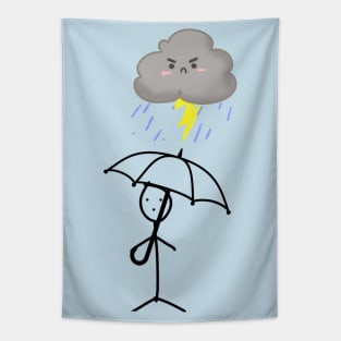 Stickman and angry cloud Tapestry