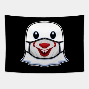 Ghost Halloween with Smiling Clown Mask Tapestry