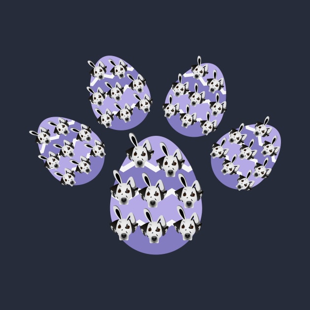 Easter Egg as Dog Paw with Dalmatian Head with Bunny Ears by Seasonal Dogs