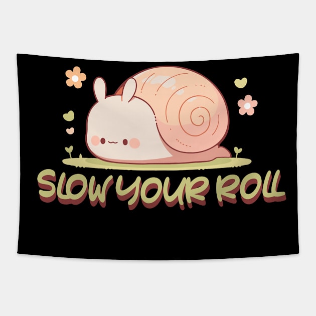 Kawaii - Slow Your Roll Snail Tapestry by Kawaii Kingdom