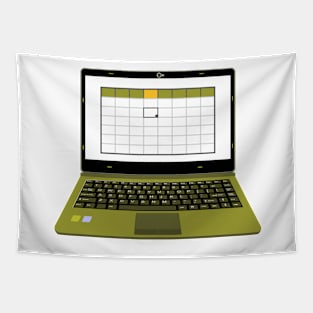 realistic laptop vector illustration display company or scientific report Tapestry