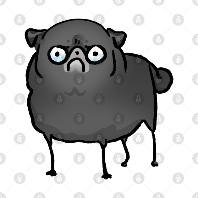 Angry Pug (black) by Inkpug