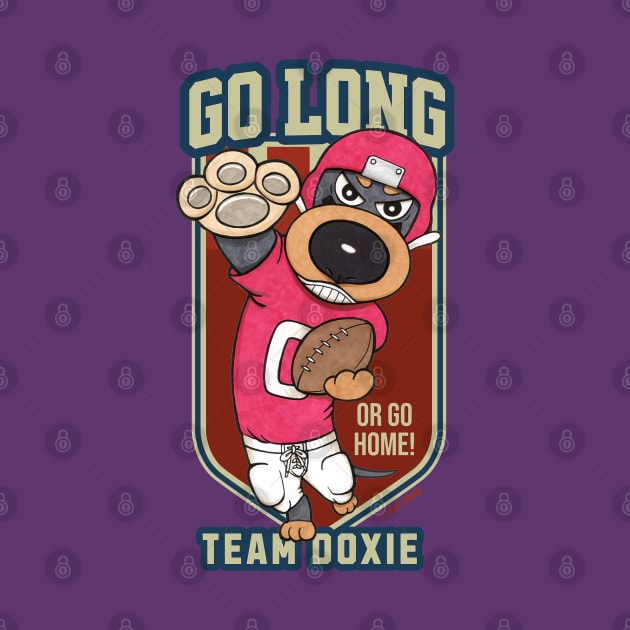 Cute Funny Doxie Dachshund Dog Football Player by Danny Gordon Art