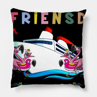 We're More Than Just Cruising Friends Flamingo Pillow