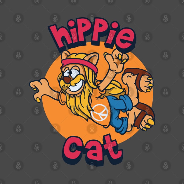 Peaceful hippie cat by Pixeldsigns