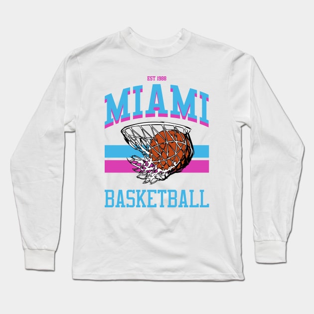 Miami Vice Basketball Sneakers - Miami Heat - Long Sleeve T-Shirt
