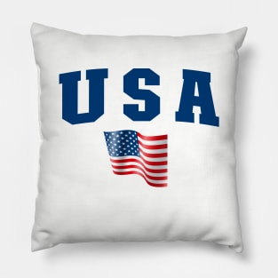 USA Star United States of America with the flag in waving waved Pillow