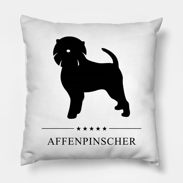 Affenpinscher Black Silhouette Pillow by millersye