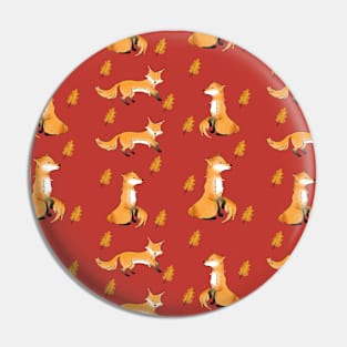 All the Foxes pattern Pin