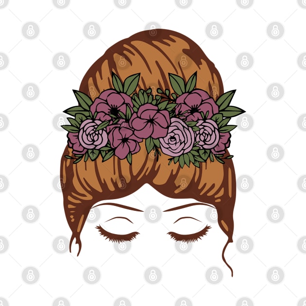 Mum Flowers in Hair by Miozoto_Design