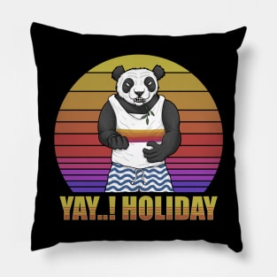 Panda Holiday Vintage Pillow