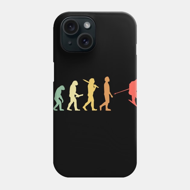 Retro Skiing Evolution Gift For Skiers Phone Case by OceanRadar