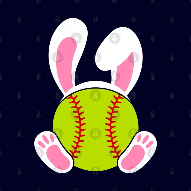 Softball Easter bunny with rabbit ears bunny feet by Hobbybox