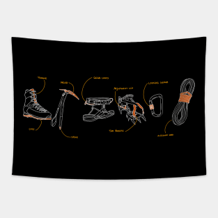 Mountaineering Gear Tapestry