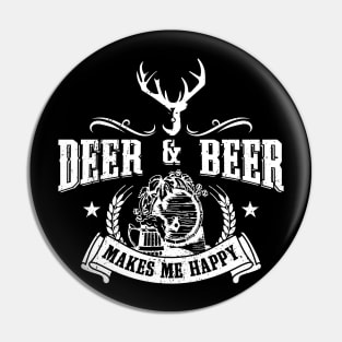 Deer & Beer Makes Me Happy' Hunting Deer Pin