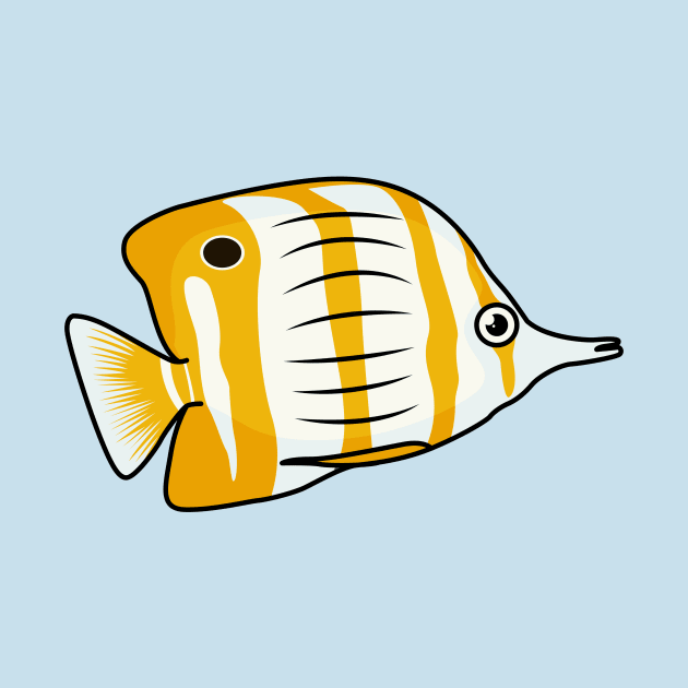 Cute butterfly fish cartoon illustration by Cartoons of fun