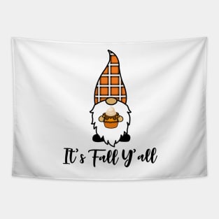 It's Fall Y'all Cute Gnomes Pumpkin Spice Season Tapestry