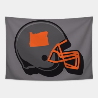 Oregon State Outline Football Helmet Tapestry