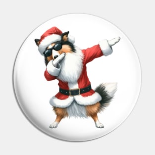 Christmas Collie Dog Dabbing Dance Pin